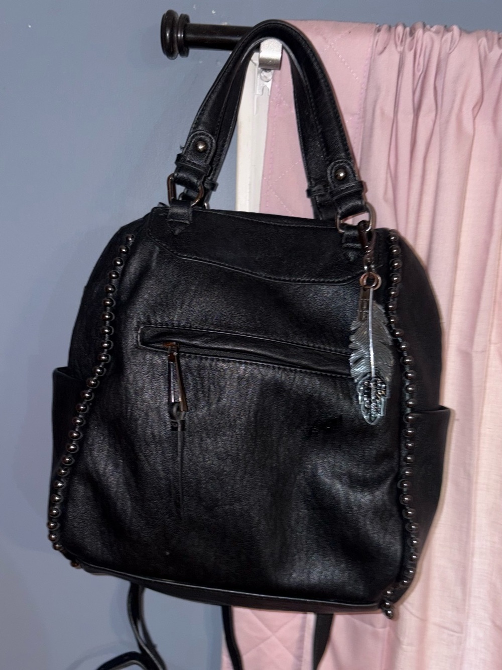 Jessica Simpson Black Studded Women's Backpack Tote - Unbranded